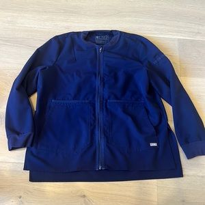 FIGS SCRUB JACKET NAVY BLUE